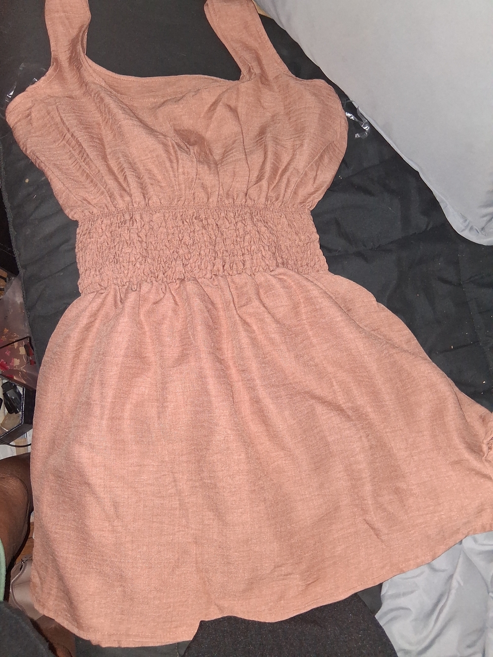Love Culture Rust- Smocked Waist Mini Dress